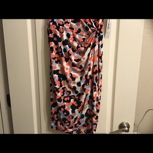 NWT Maggy London jersey dress. Coral and navy.